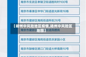 【扬州中风险地区疫情,扬州中风险区地图】