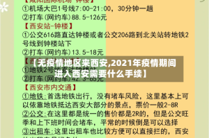 【无疫情地区来西安,2021年疫情期间进入西安需要什么手续】