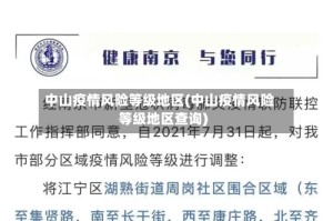 中山疫情风险等级地区(中山疫情风险等级地区查询)