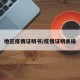 地区疫情证明书/疫情证明表格