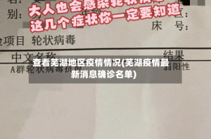 查看芜湖地区疫情情况(芜湖疫情最新消息确诊名单)